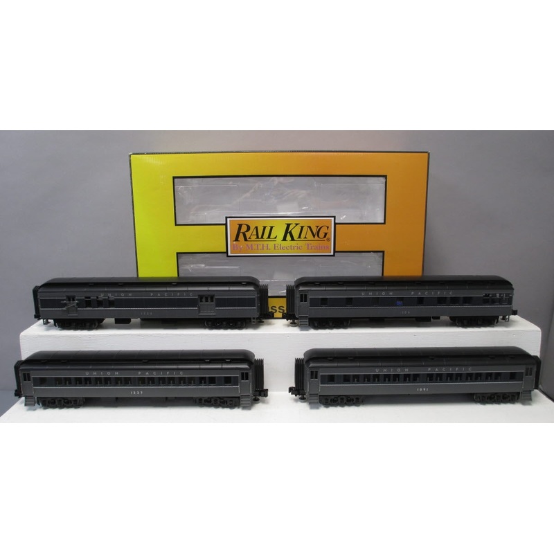 MTH 30-69209 O Union Pacific RailKing 60′ Madison Passenger Car Set (Set of 4) EX/Box