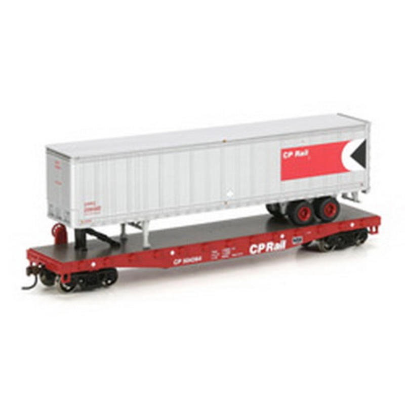 Athearn 97757 HO Canadian Pacific 50′ Flat w/46′ Trailer CPR #504364 NIB