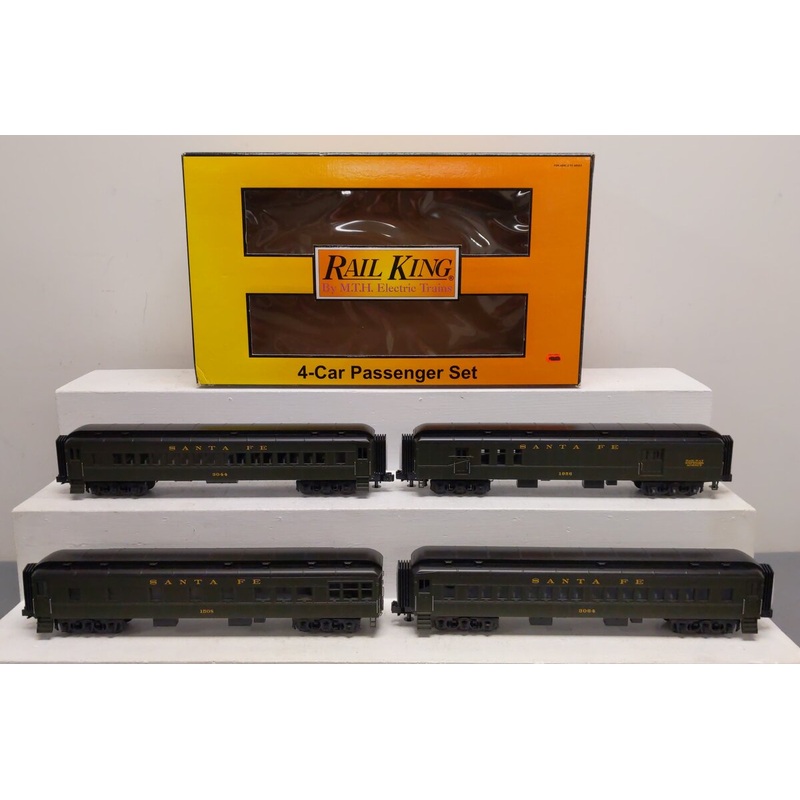 MTH 30-6955 O Santa Fe RailKing 60′ Madison Passenger Car Set (Set of 4) LN/Box