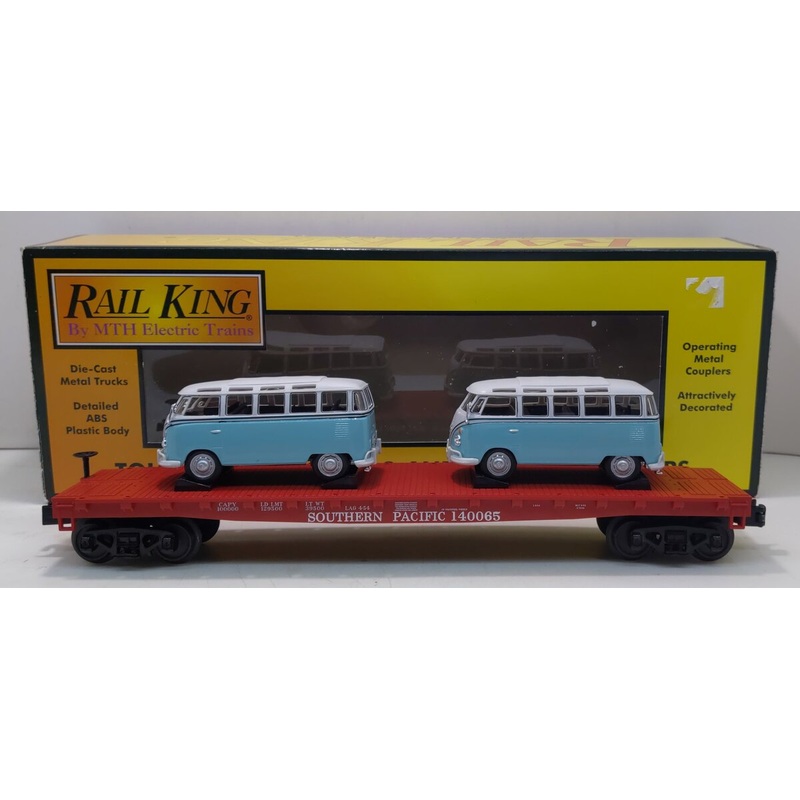 MTH 30-76677 O Southern Pacific Flatcar with 2 VW Buses LN/Box