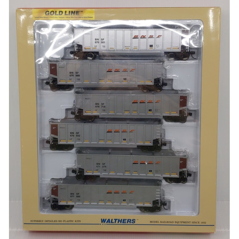 Walthers 932-40409 HO Scale BNSF Bethgon Gondola Cars 6-Pack NIB
