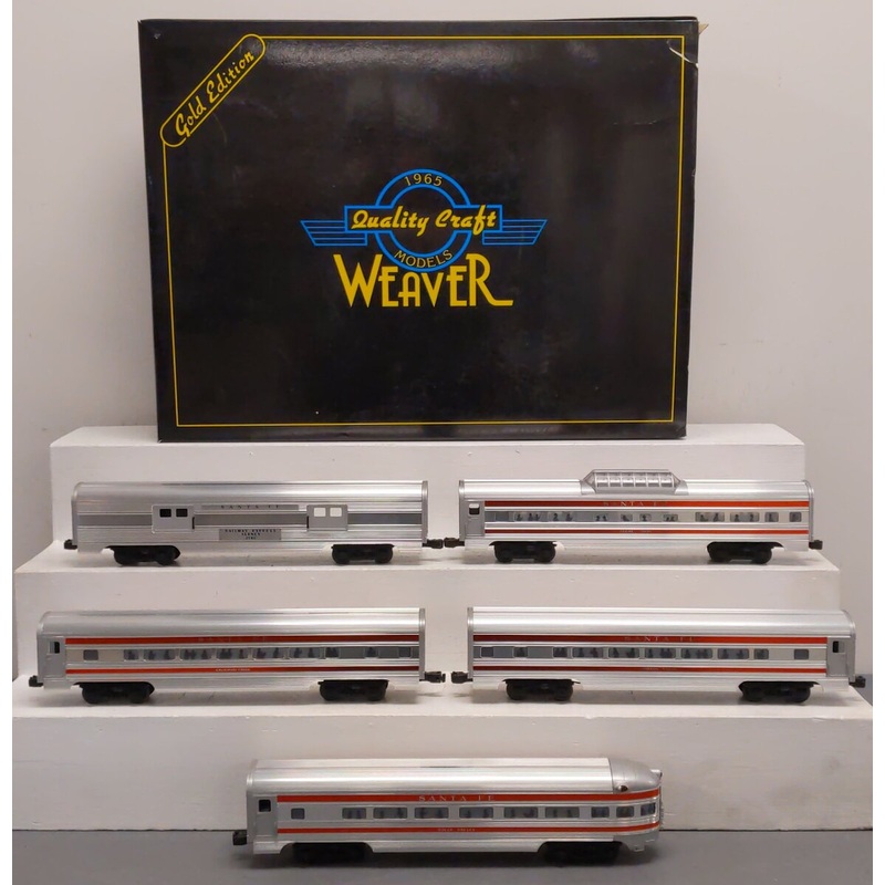 Weaver 2540 O Scale Santa Fe 5-Car Aluminum Passenger Set LN/Box