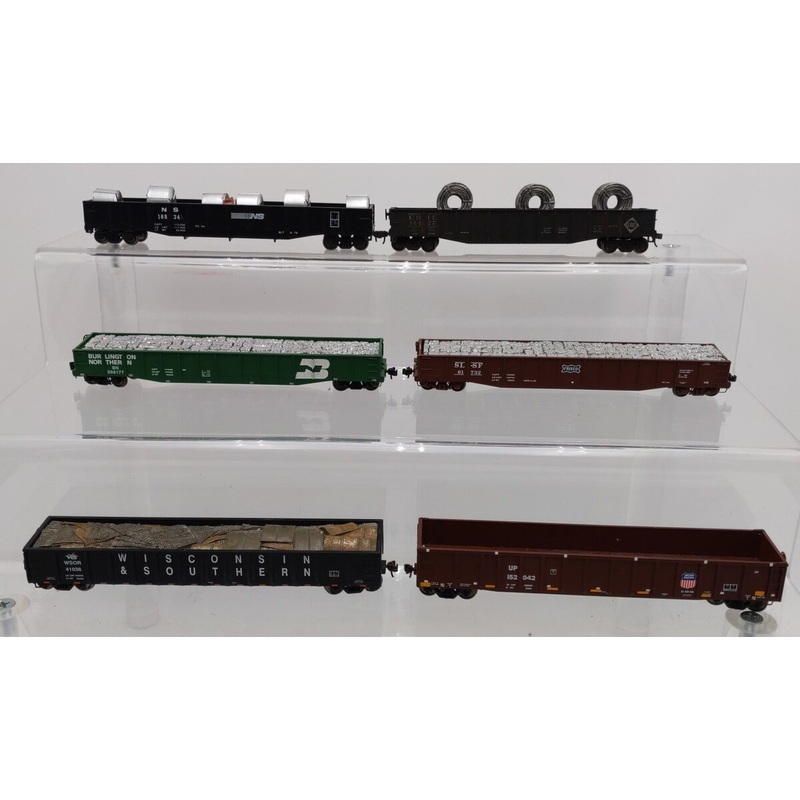 HO Scale Assorted Custom Gondola Cars w/Loads [6] EX