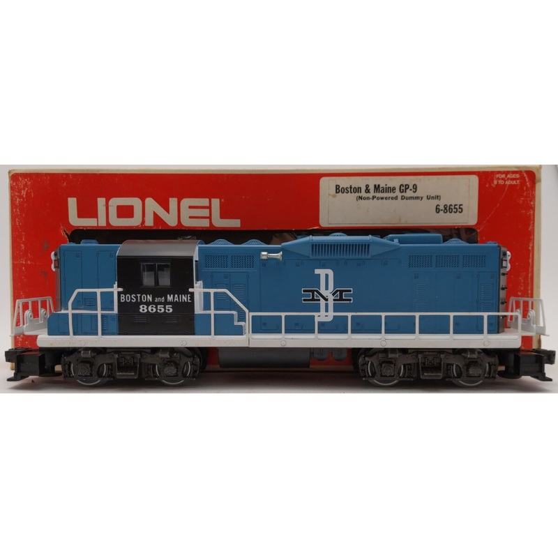 Lionel 6-8655 O Gauge Boston & Maine GP-9 Non-Powered Dummy Diesel Locomotive EX/Box