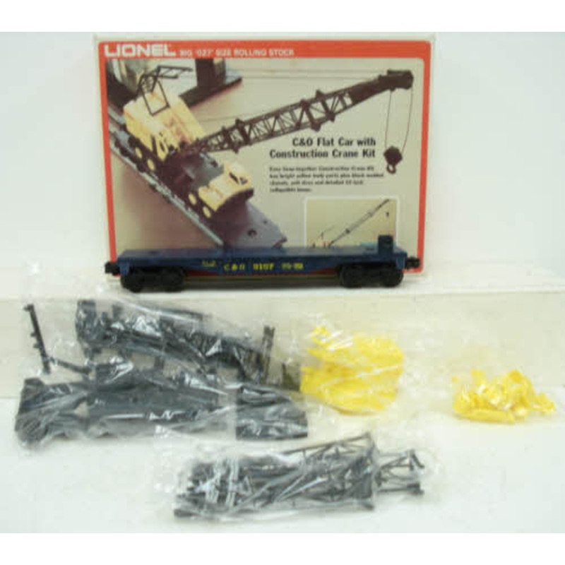 Lionel 6-9157 O Gauge Chesapeake & Ohio Flatcar with Construction Crane Kit LN/Box