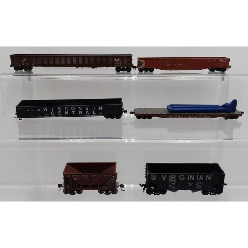 HO Scale Assorted Custom Flat Cars &Hopper Cars [6] EX