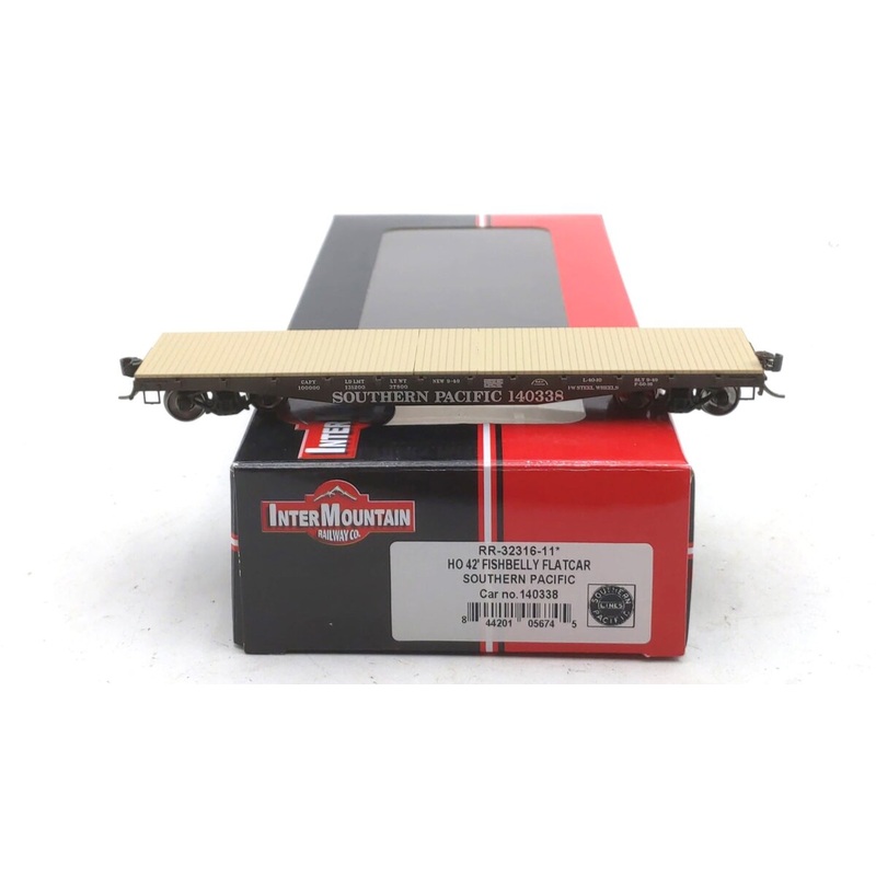 InterMountain RR-32316-11 HO Scale Southern Pacific Fishbelly Flat Car #140338 LN/Box