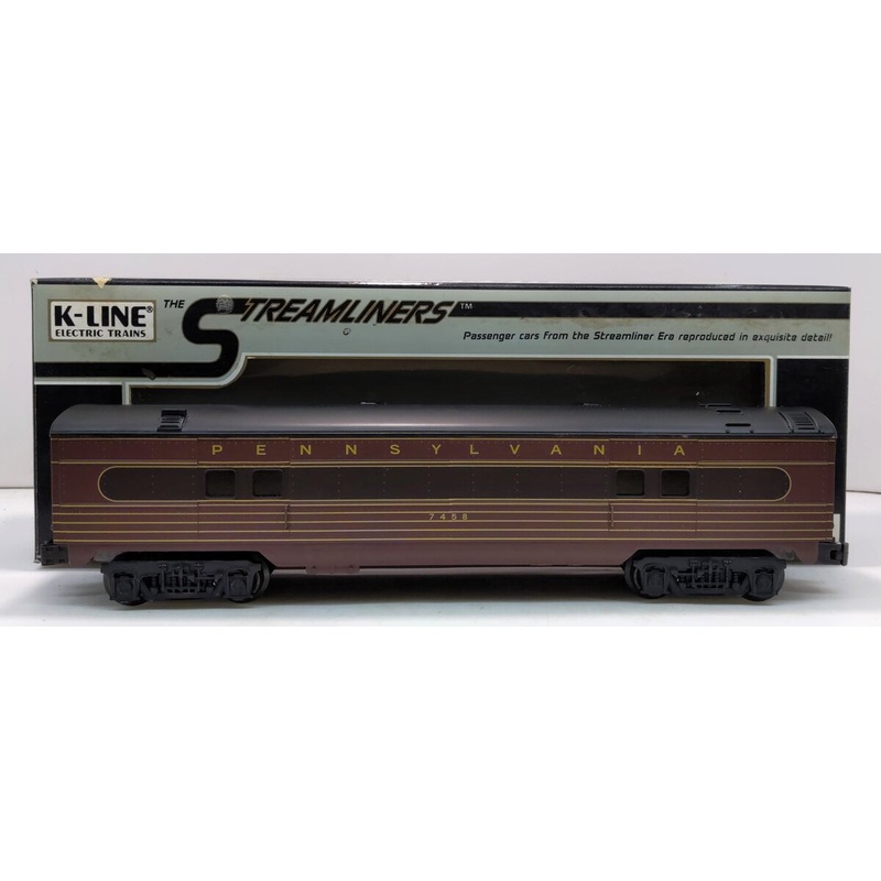K-Line K4580-7458 O PRR Fleet of Modernism 12.5 Streamliner Baggage Car #7458 EX/Box