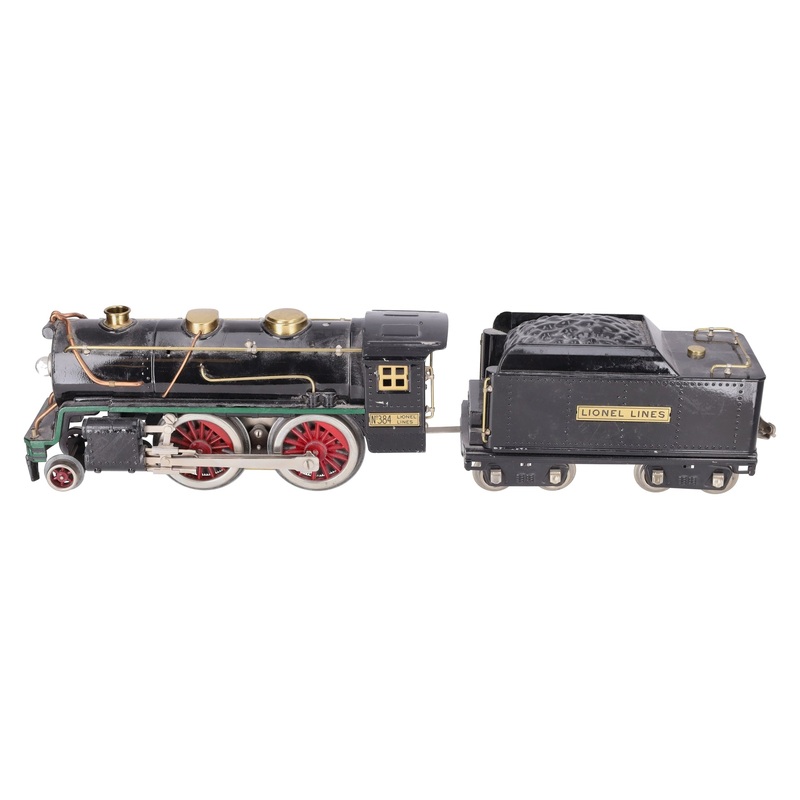 Lionel 384 Vintage Standard Gauge Lionel Lines 2-4-0 Steam Locomotive and Tender VG
