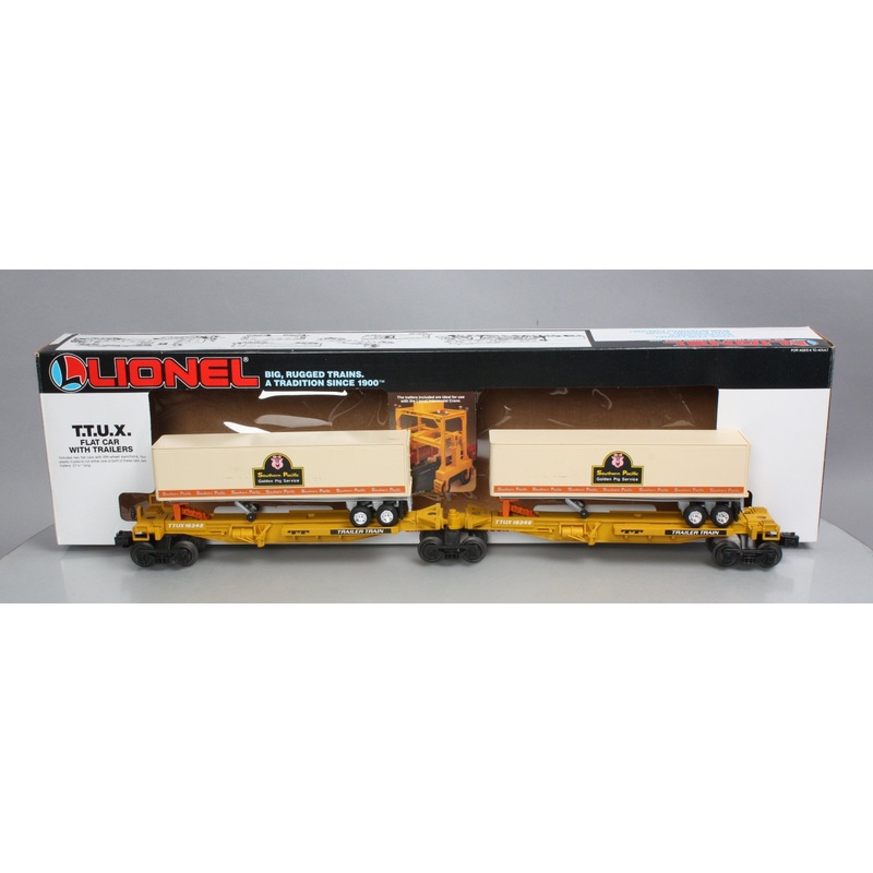 Lionel 6-16345 O TTUX Flatcar w/2 Southern Pacific Trailers #16345 & #16346 LN/Box