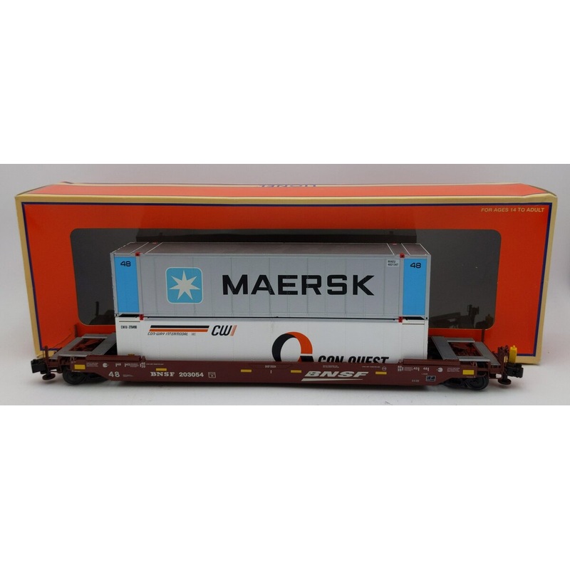 Lionel 6-85068 O Burlington Northern Santa Fe Husky Stack with EOT #203054 EX/Box