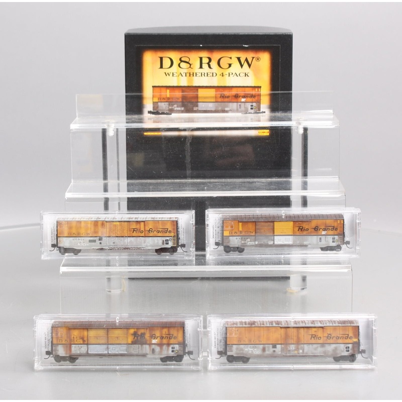 Micro-Trains 99305850 N D&RGW Weathered 50′ Standard Boxcar (Set of 4) NIB