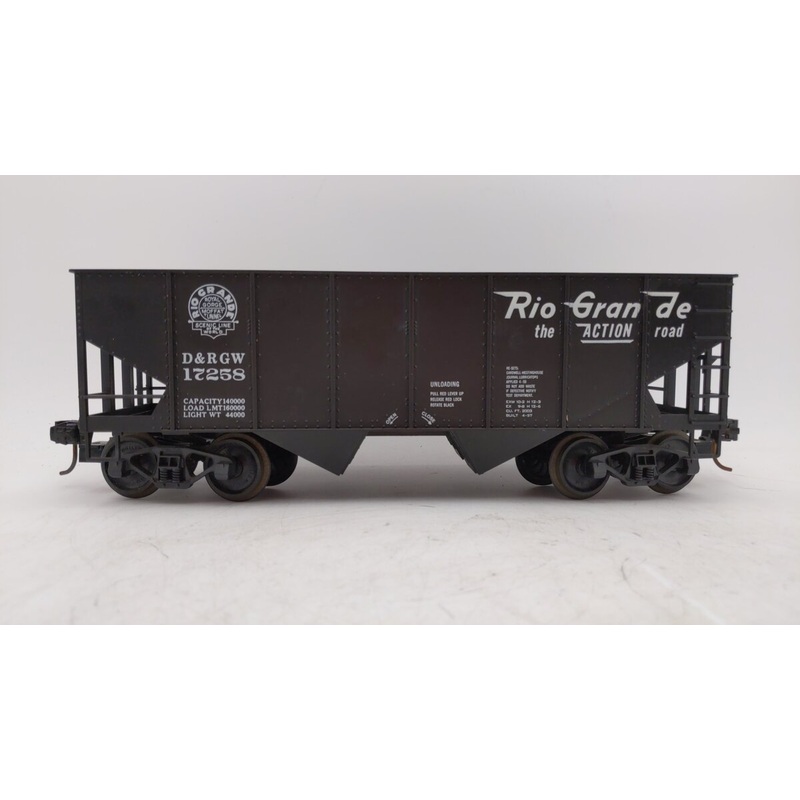 MDC G4201 G Scale 2-Bay Hooper Rib Side Denver & Rio Grande Western #17258 VG