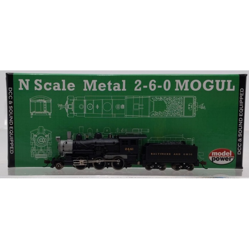 Model Power 876021 N Baltimore & Ohio 2-6-0 Mogul with Sound & DCC LN/Box