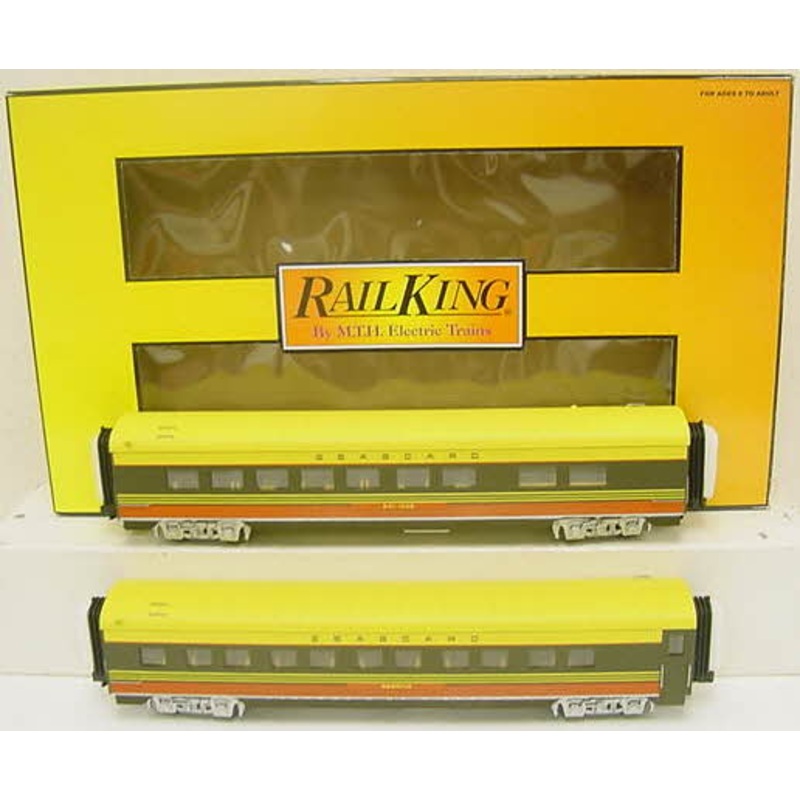MTH 30-6720 O Seaboard 60′ Streamlined Sleeper/Diner Passenger Set (Set of 2) NIB