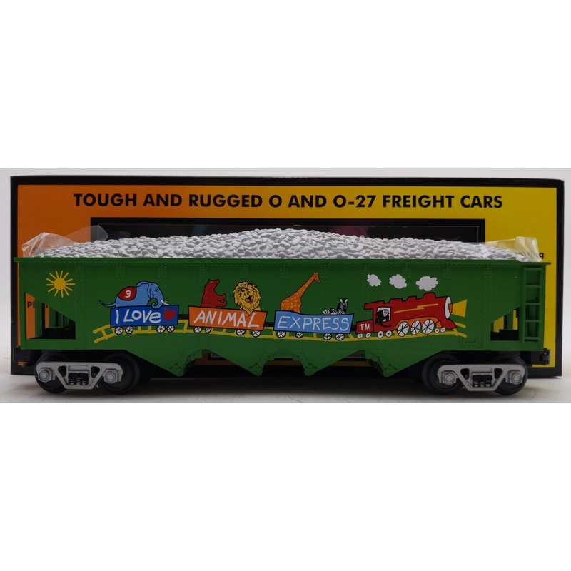 MTH 30-7554 O Gauge I Love Toy Trains 4-Bay Hopper Animal Express w/ Coal Load EX/Box