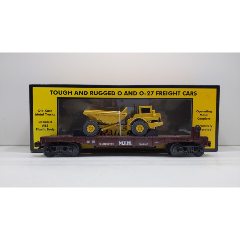 MTH 30-7614 O Gauge MTH Construction Flatcar w/ Die-Cast Ertl Dump Truck EX/Box