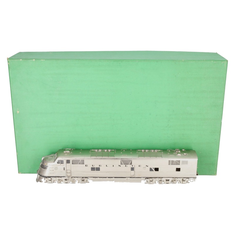 Overland 0350 O Scale Nickel Plated Brass CB&Q E-5 A Unit Diesel Engine (2-Rail) EX/Box