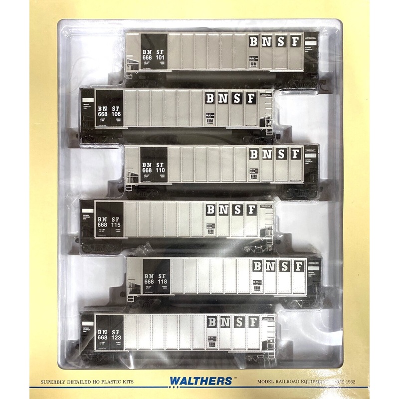 Walthers 932-5327 HO Scale Burlington Northern Santa Fe Bethgons (Pack of 6) NIB