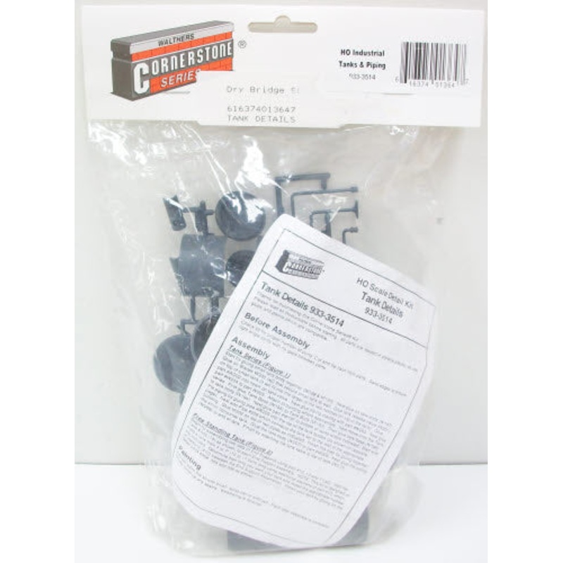 Walthers 933-3514 HO Industrial Tanks & Piping Tank Details Plastic Kit