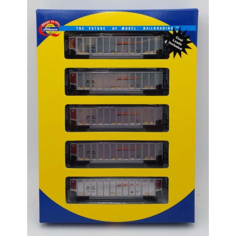 Athearn 93066 HO Burlington Northern Santa Fe BethGon Coalporter Cars(Pack of 5) LN/Box