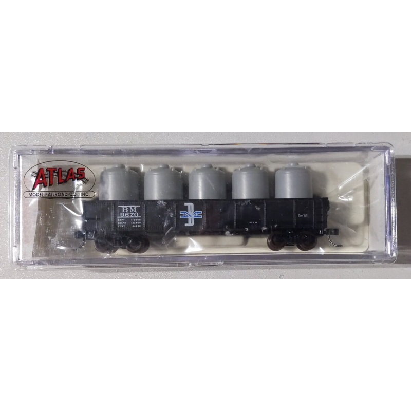 Atlas 35172A N Scale Boston & Maine 42′ Gondola #9670 w/Canisters LN/Box