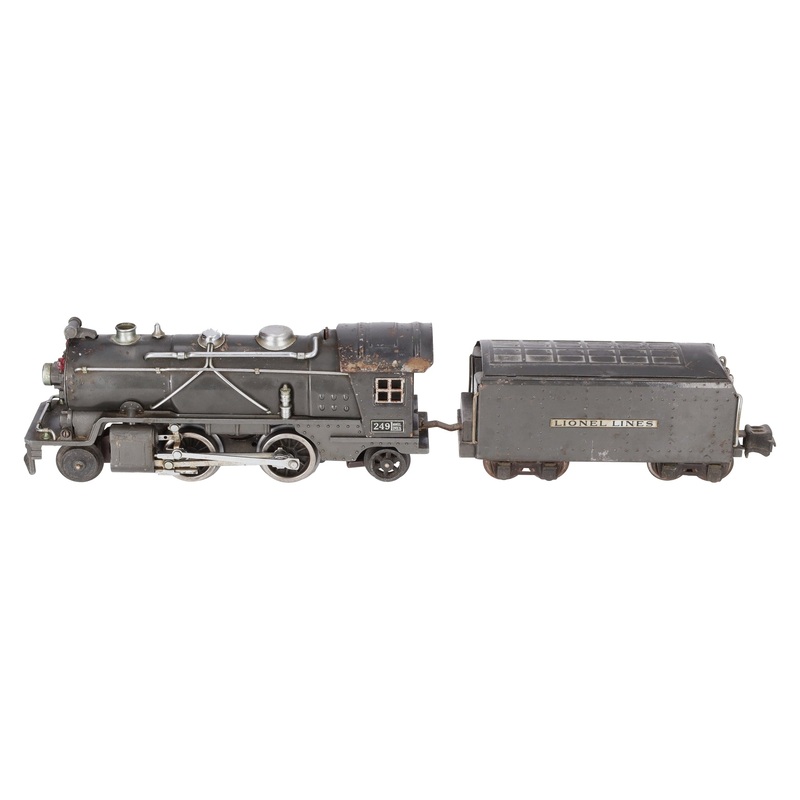 Lionel 249 Vintage O 2-4-2 Light Gunmetal Steam Engine & 2225TX Tender