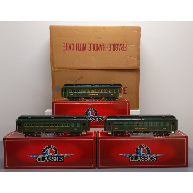 Lionel 6-13403 Standard Gauge 3-Car Tinplate Green State Passenger Set EX/Box