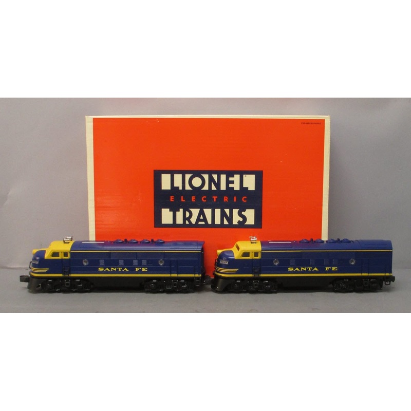 Lionel 6-18117 O Gauge Santa Fe Blue/Yellow F3 AA Diesel Set EX/Box