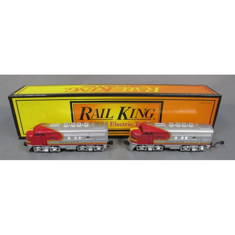 MTH 30-2131-0 O Gauge Santa Fe F-3 AA Diesel Locomotive Set w/ Horn #16/17 VG/Box