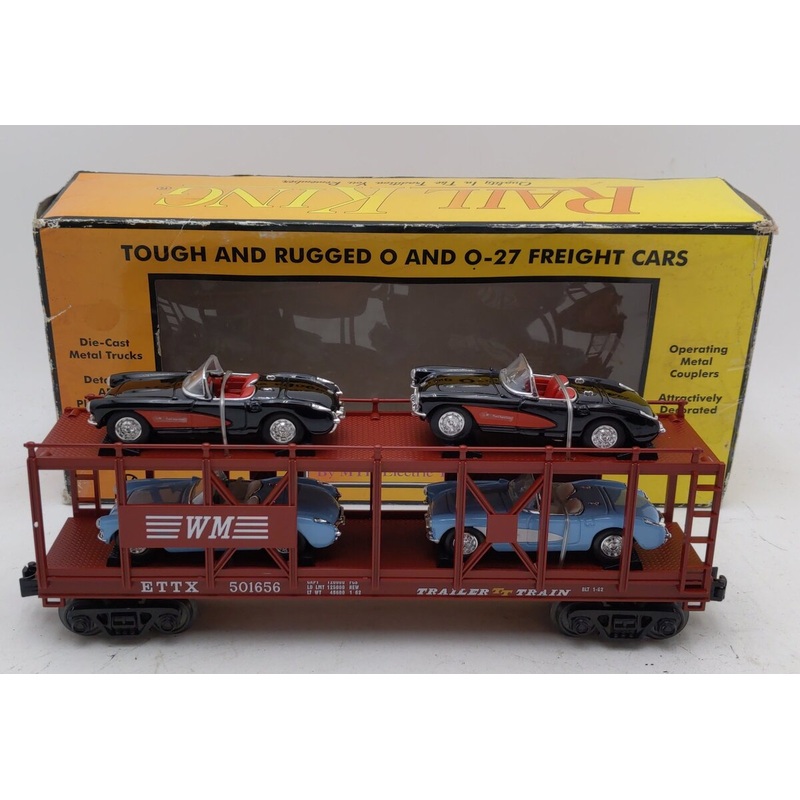 MTH 30-76406 WM Auto Carrier Flatcar with 4 ’57 Corvettes EX/Box
