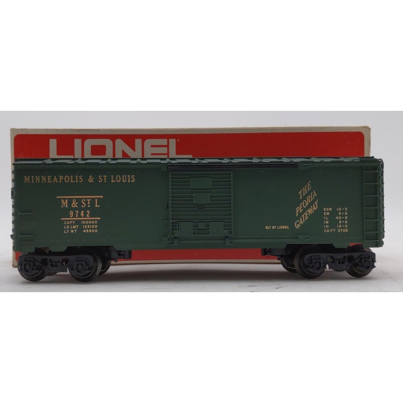 Lionel 6-9742 O Gauge Green Minneapolis & St. Louis Boxcar LN/Box