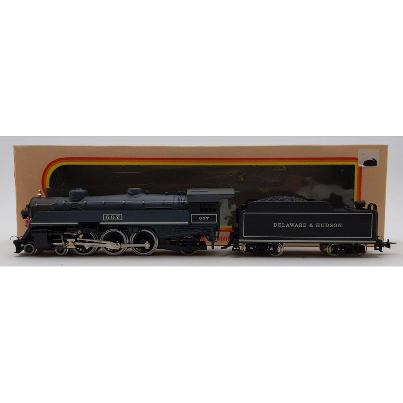 Mehano T006 HO Premier Streamline-Pacific Delaware & Hudson Loco w/ Tender #607 EX/Box