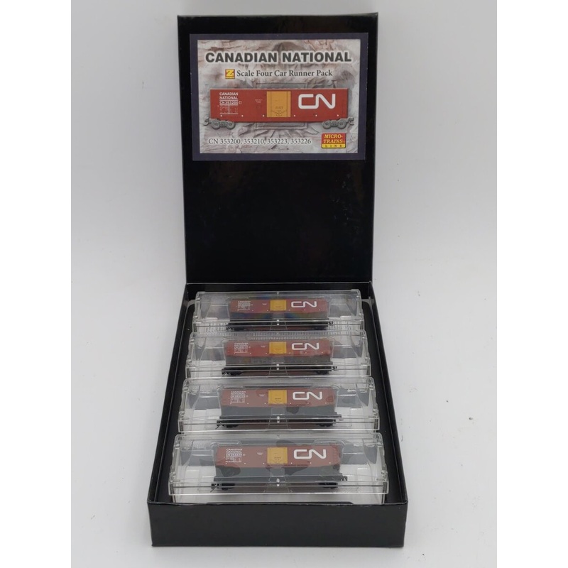 Micro-Trains 99400006 Z Canadian National 50′ Box Car Runner Pack (Set of 4) LN/Box