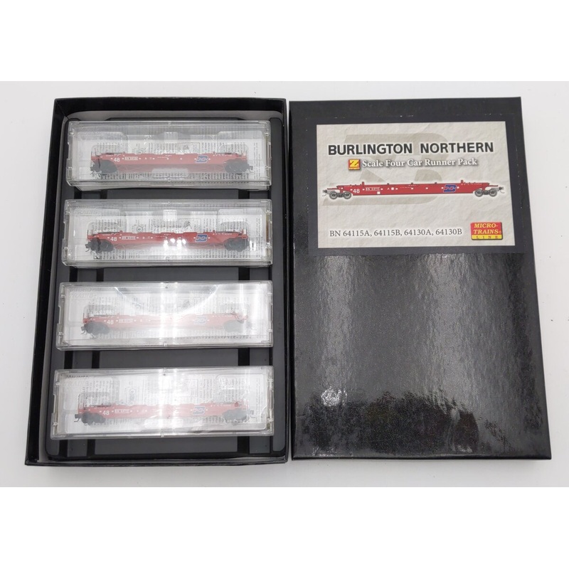 Micro-Trains 99400018 Z Scale Burlington Northern Four Car Runner Pack LN/Box