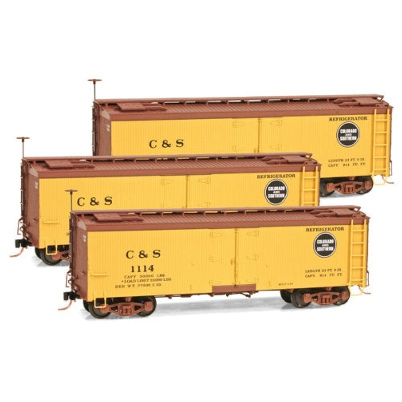 Micro-Trains 99400951 HOn3 C&S 30′ Composite-Frame Wood Reefer (Set of 3) MT/Box