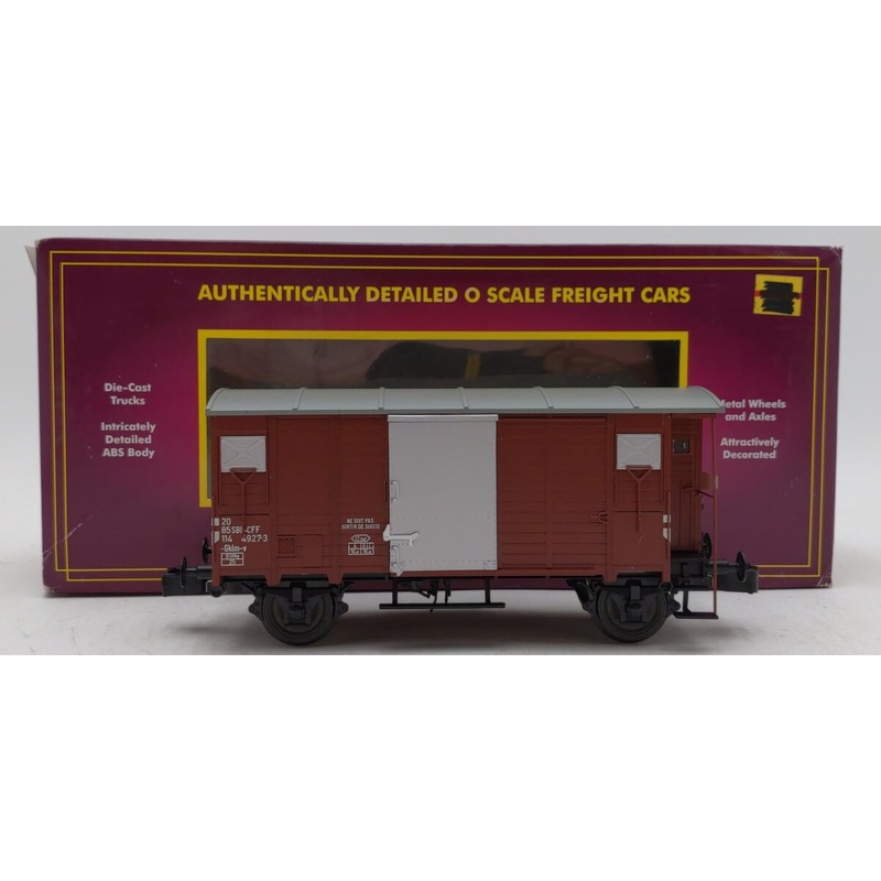 MTH 20-99012 O Swiss Federal Railways European Gedeckter Hi-Rail Box #1144927-3 NIB
