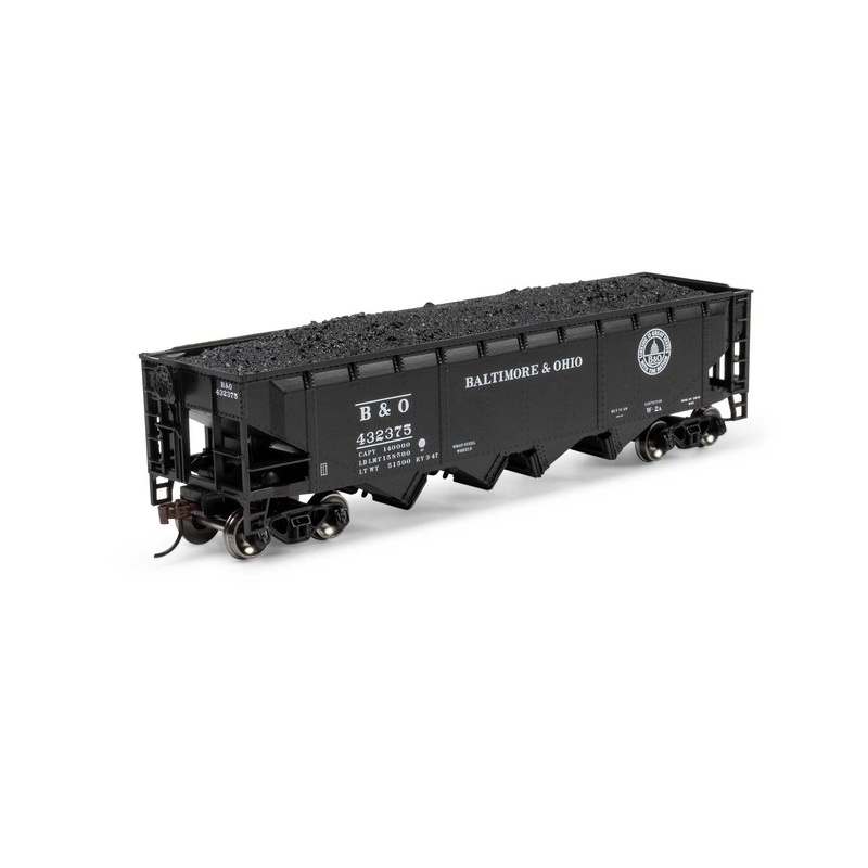 Athearn ATH-1572 HO Baltimore & Ohio 40′ 4-Bay Offset Hopper with Load #432375