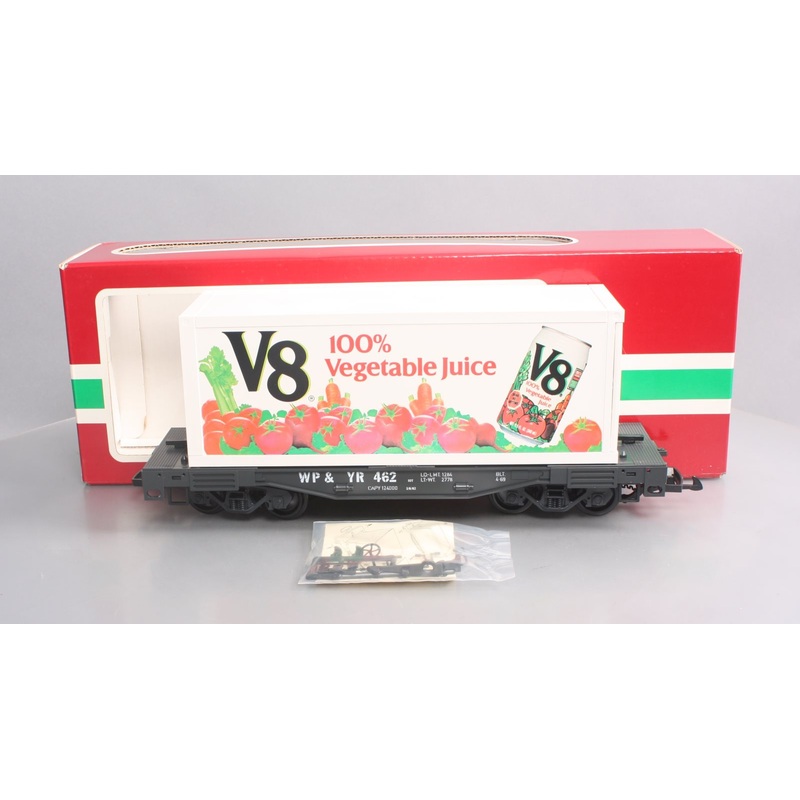 LGB 41850 G Scale White Pass & Yukon Flat w/V8 Container #462 EX/Box