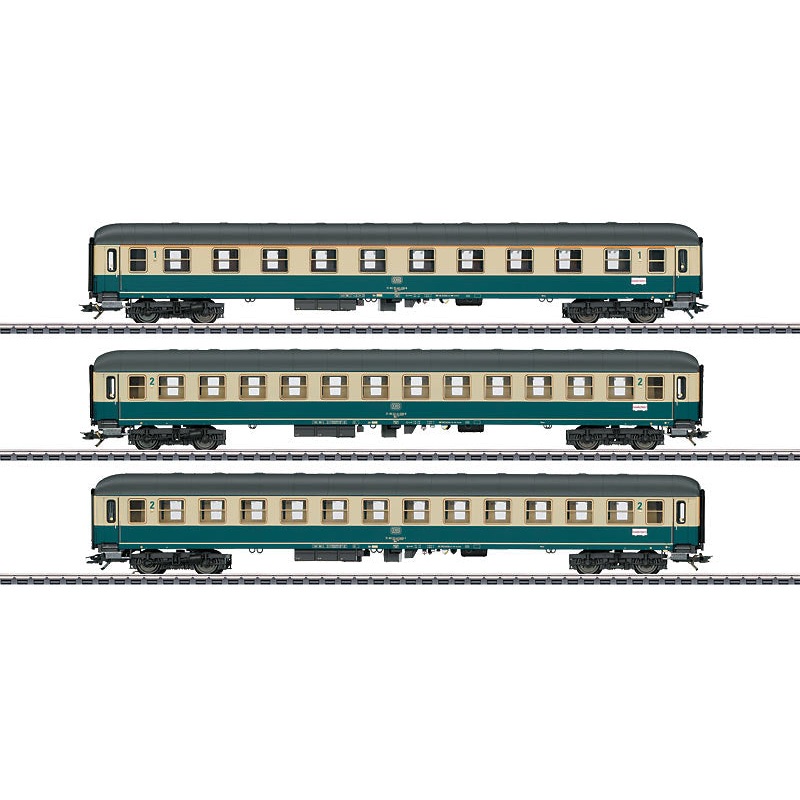 Marklin 43867 HO Scale German Federal Railway Express Train Passenger Car Set LN/Box