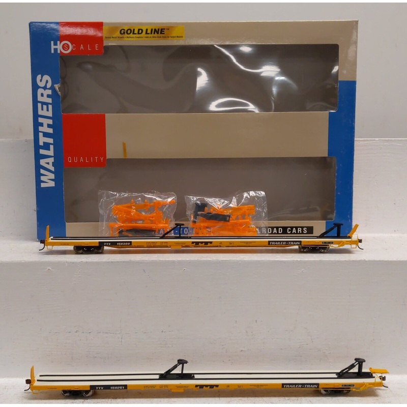 Walthers 932-240301 HO TTX 89′ Flush Flatcar 2-Pack: 156251, 158398 LN/Box