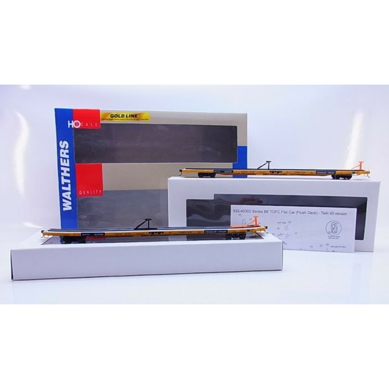 Walthers 932-240302 HO 89′ Flush Deck Flat Car Twin 45 (2 Pack): 157936, 158932 NIB