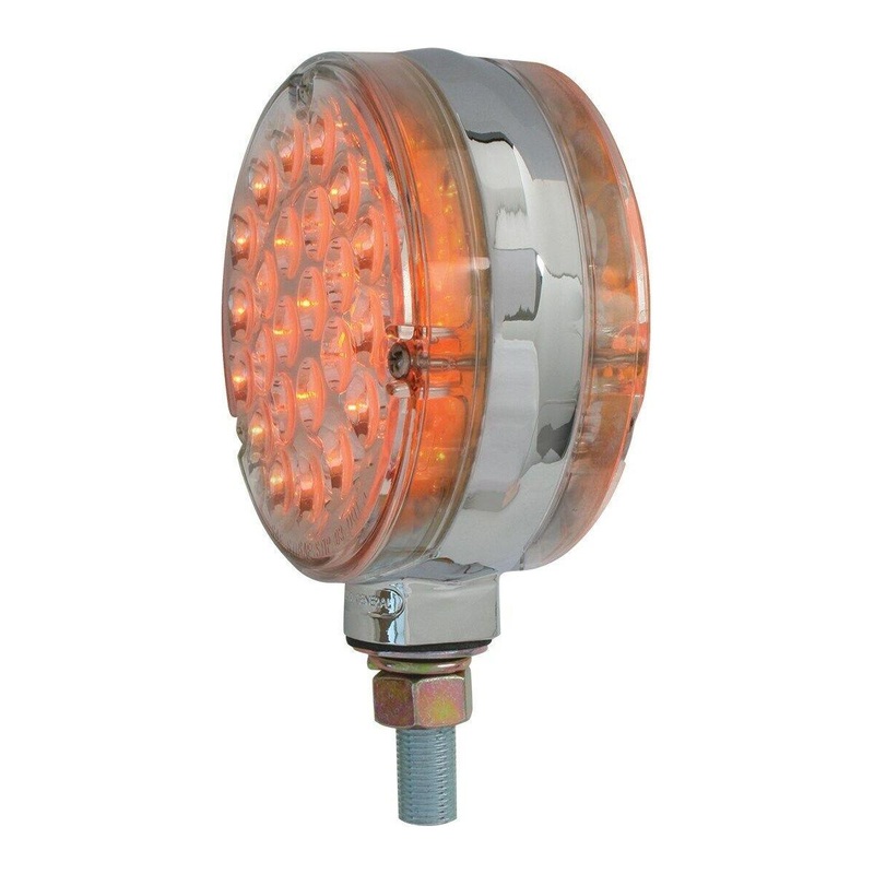 4 DOUBLE FACE PEARL LED PEDESTAL Popsicle LIGHT clear yellow/yellow turn signal 78362