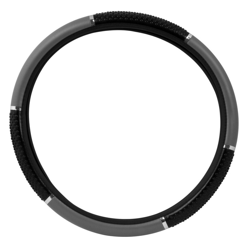 54047 18 steering wheel cover matte gray w/black hand grips universal truck new 54047