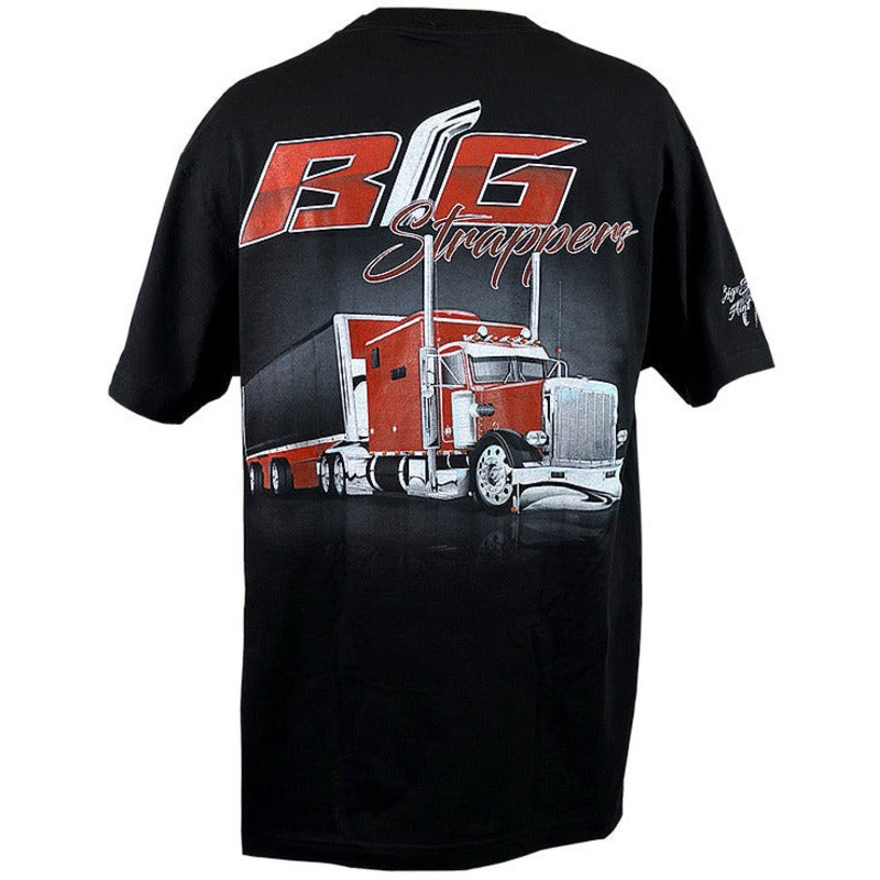 big strappers long haul series peterbilt pride n first class t-shirt black & red