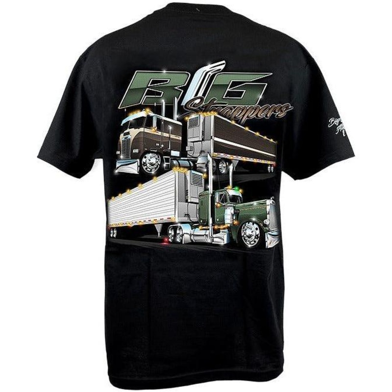high miles trucks big strappers peterbilt freightliner t-shirt mens short sleeve
