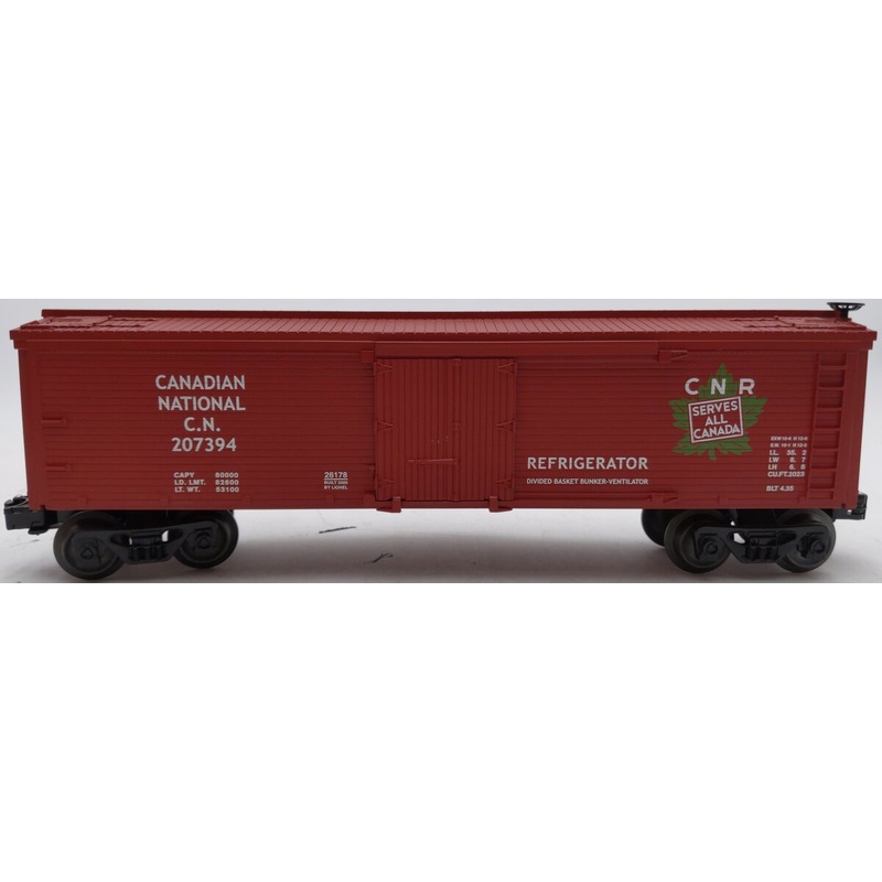 Lionel 6-26178 O Gauge Canadian National Wood-Sided Refrigerator Car #207394 LN