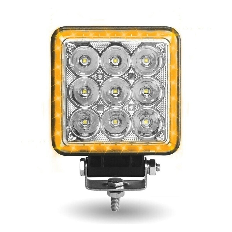 trux 4.25 SQUARE STROBE SERIES SPOT LED WORK LAMP WITH AMBER STROBE tled-u118