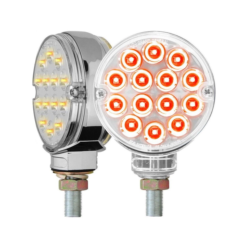 #75192 3 DOUBLE FACE PEARL LED clear lens Popsicle LIGHT red/yellow turn signal