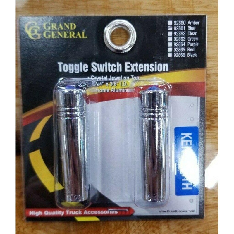 92861 Toggle switch extension 2 1/4 Blue jewel chrome aluminum all Kenworth models #92861